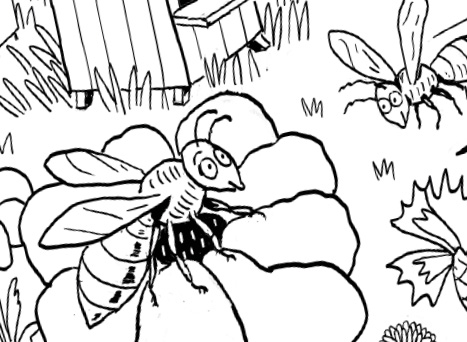 Fiche jeu coloriage les abeilles vign